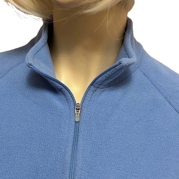 L.L. Bean Fleece ¼ zip popover Sweater Jacket Pullover Coat Sky Blue - Picture 9 of 13